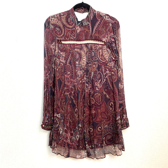 TJD The Jet Set Diaries Paisley Mini Cut out Back Chiffon sz 8 - Picture 2 of 8